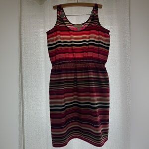 LOFT Multicolor Striped Midi Dress